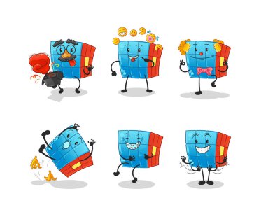 Rubik Küp komedi dizisi karakteri. çizgi film maskotu vektörü