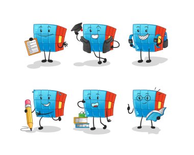 Rubik Küp eğitimi karakter belirler. çizgi film maskotu vektörü