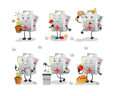 İlk yardım çantası Dünya grubunu kurtarır. çizgi film maskotu