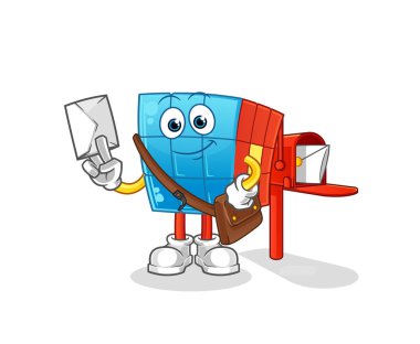 Rubik Küp postacı vektörü. çizgi film karakteri