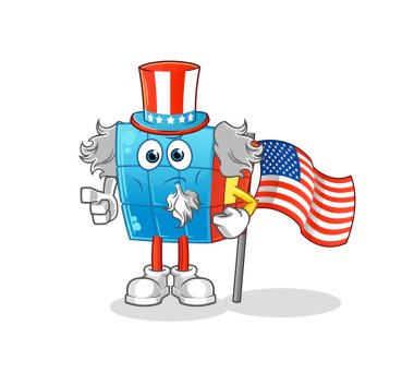 Rubik 'in Küp Amca Sam karakteri. çizgi film maskotu vektörü