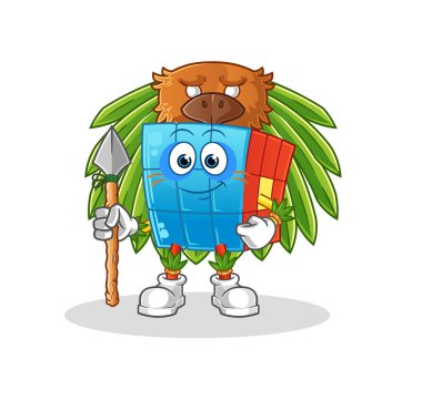 Rubik Küp kabile maskotu. çizgi film vektörü