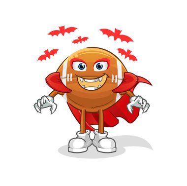 ragbi topu Drakula illüstrasyonu. karakter vektörü