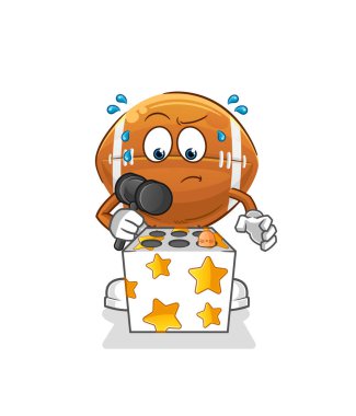 Rugby topu bir köstebek maskotunu hakladı. çizgi film vektörü