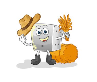 Zar çiftçisi maskotu. çizgi film vektörü