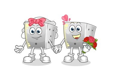 zar düğün çizgi filmi. çizgi film maskotu vektörü