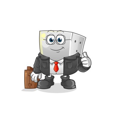 Zar ofis çalışanı maskotu. çizgi film vektörü