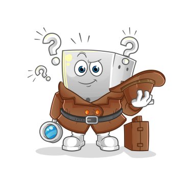 zar dedektifi vektörü. çizgi film karakteri