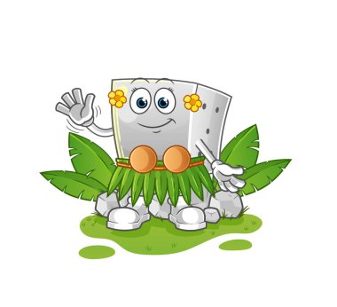 Zar Hawai el sallayan karakteri. çizgi film maskotu vektörü