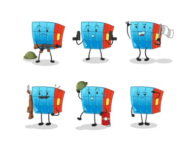 Rubik 'in Küp Askerleri karakteri. çizgi film maskotu vektörü