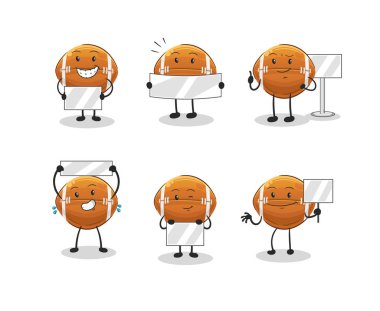 Rugby topu grubu karakteri. maskot vektörü