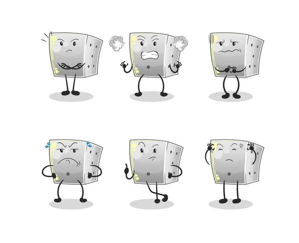 Personagem Grupo Com Raiva Dados Vetor Mascote Desenhos Animados —  Vetores de Stock