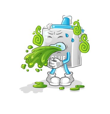 Yapıştırıcıyla çizgi filmi kus. çizgi film maskotu vektörü