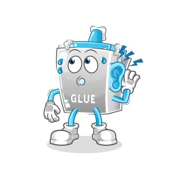 Yapıştırıcı dinleme vektörü. çizgi film karakteri