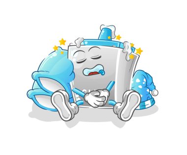 Uyuyan tutkal karakteri. çizgi film maskotu vektörü