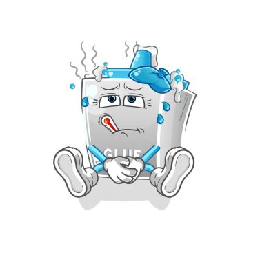 Tutkal hastası vektör. çizgi film karakteri