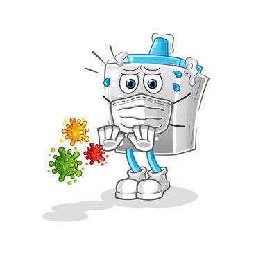 Yapıştırıcı virüsleri reddediyor. çizgi film maskotu vektörü