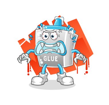 Yapıştırıcı canavar vektörü. çizgi film karakteri