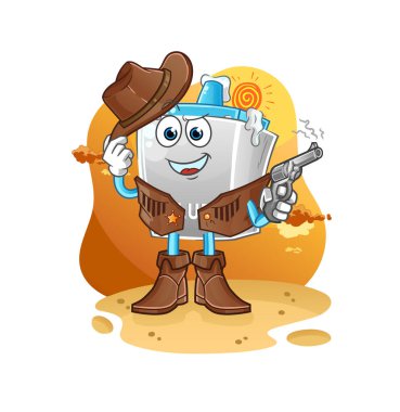 Silah karakteri vektörü olan tutkal kovboyu