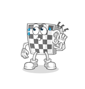 Satranç tahtası dinleme vektörü. çizgi film karakteri