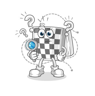 Satranç tahtası illüstrasyon arıyor. karakter vektörü