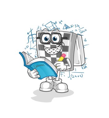 Satranç tahtası ineği çizgi filmi. çizgi film maskotu vektörü