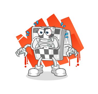 Satranç tahtası canavar vektörü. çizgi film karakteri