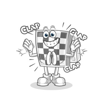 Satranç tahtası alkışları illüstrasyon. karakter vektörü