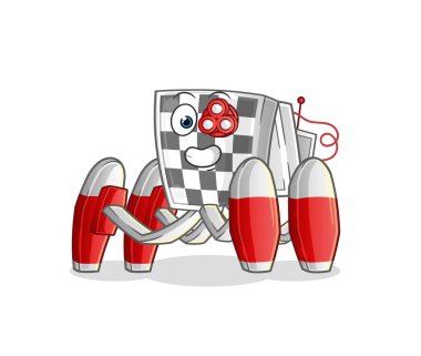 Satranç tahtası gelecekteki robot vektörü. çizgi film karakteri