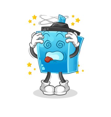 İşaretli kalem baş döndürücü maskotu. çizgi film vektörü