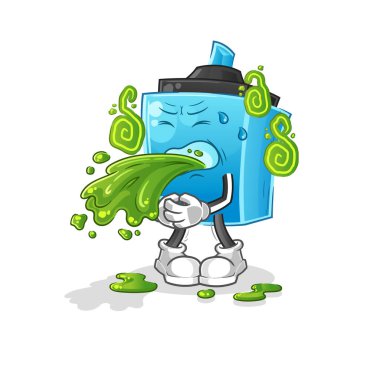 İşaretli kalem kusmuk çizgi film. çizgi film maskotu vektörü