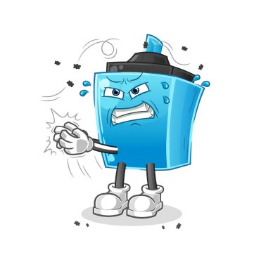 İşaretli kalem sineği karakteri. çizgi film maskotu vektörü