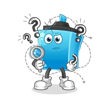 İşaretleyici kalem arama illüstrasyonu. karakter vektörü