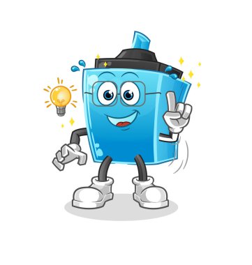 İşaretleyici kalem bir fikir karikatürü aldı. maskot vektörü