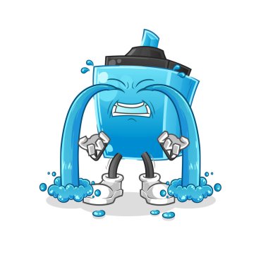 Keçeli kalem ağlama illüstrasyonu. karakter vektörü