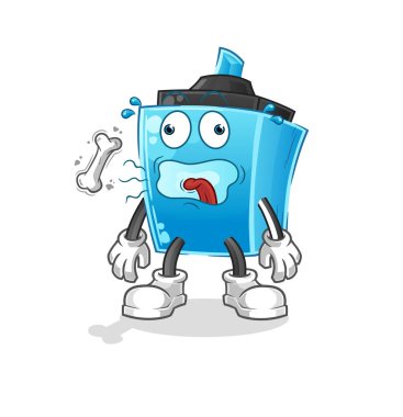 Kalem geğirme maskotu. çizgi film vektörü