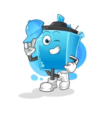 İşaretleyici kalem genç erkek karakter çizgi filmi