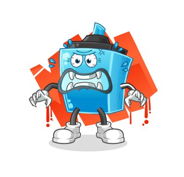 İşaretli kalem canavar vektörü. çizgi film karakteri