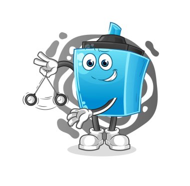 İşaretleyici kalem hipnotize edici çizgi film. çizgi film maskotu vektörü