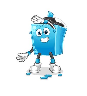 İşaretleyici kalem germe karakteri. çizgi film maskotu vektörü