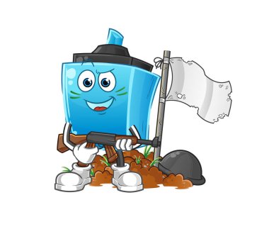 Kalem ordu karakteri. çizgi film maskotu vektörü