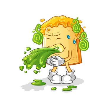 Ballı ekmek. Çizgi filmden fırlat. çizgi film maskotu vektörü