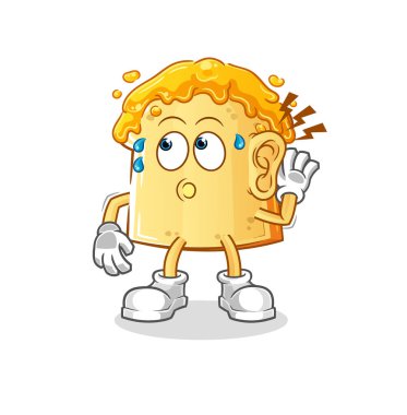 Ballı ekmek ve kulak misafiri olma vektörü. çizgi film karakteri