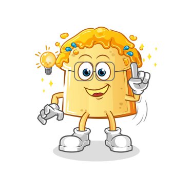 Ballı ekmek bir fikir karikatürü var. maskot vektörü