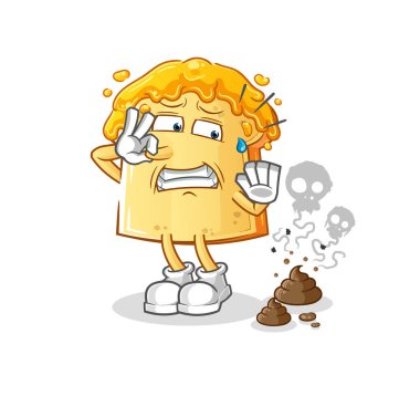 Ballı ekmek ve kokuşmuş atık çizimi. karakter vektörü