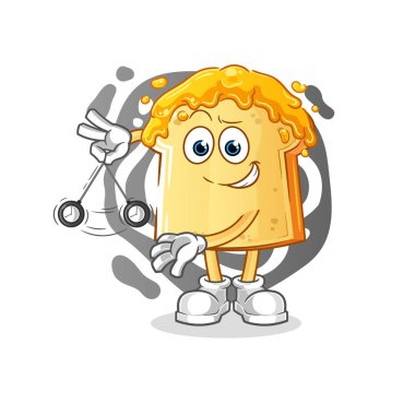 Ballı ekmek hipnotize edici çizgi film. çizgi film maskotu vektörü