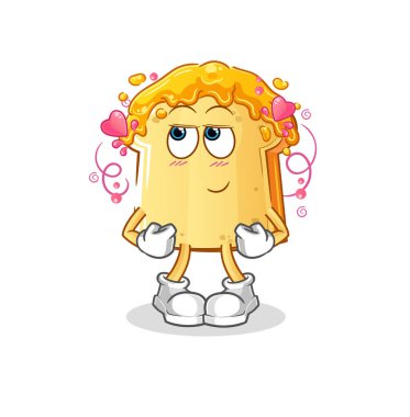 ballı ekmek utangaç vektör. çizgi film karakteri