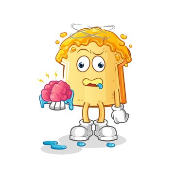 Ballı ekmek, beyin vektörü yok. çizgi film karakteri