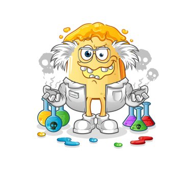 Bal delisi bilim adamı illüstrasyonlu ekmek. karakter vektörü