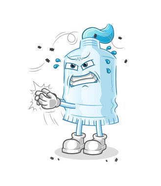 Diş macunu sinek karakteri. çizgi film maskotu vektörü